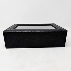 Black Pebbled Faux Leather Storage Box Sunglasses Eyeglass Jewelry Suede Lined