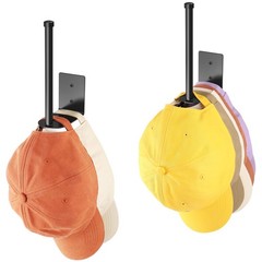 Durmmur 2 Pack Hat Racks for Baseball Caps, Stainless 2 6 in, Black