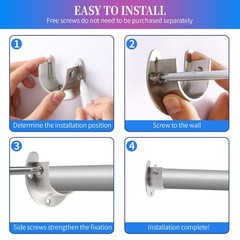 2 Pack Heavy Duty Stainless Steel Closet Rod Brackets Holder for 1-1/4″ Rods