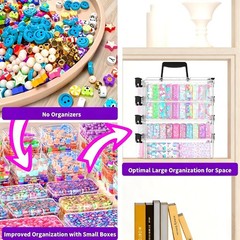 Stackable Bead Storage Organizer with 88 Plastic Containers and Lids, 4-Layer