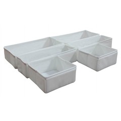 White 6 Count Drawer Organizer Set Helps Maintain Tidy and Orderly Storage Areas