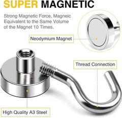 Heavy Duty 20pack Silver Magnetic Hooks 30lbs+