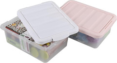 2-Pack 14 Quart Latching Plastic Storage Bins with Lids for Organizing