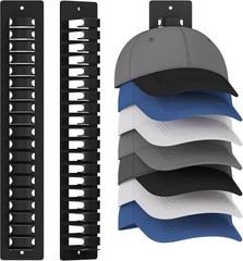 2 Pack Hat Organizer for Baseball Caps, Hat Rack for Wall with Strong Adhesive..