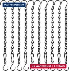 YINGFENG 10 Pack 9.5 Inch Black Hanging Chains, Garden Plant Hangers for Hanging