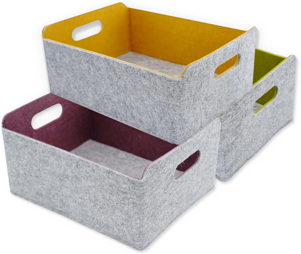 Stylish Collapsible Felt Storage Baskets for Toys, Clothes & Books