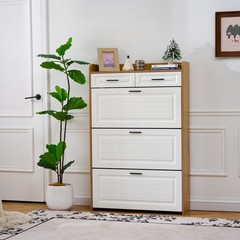 Shoe Cabinet with 3 Hidden Flip Drawers & 2 Storage drawer