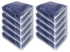 10-Pack Clear Vinyl Zippered Blanket Storage Bags 15x18x5 Inch