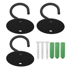 1Set Black Plant Hanger Hook for Home Use Easy Install on Wood Brick Or Concrete