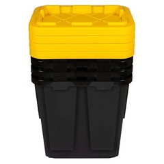 12 Gallon Storage Bin Container 4- pack, Heavy Duty, Lids, Greenmade 5 Color NEW