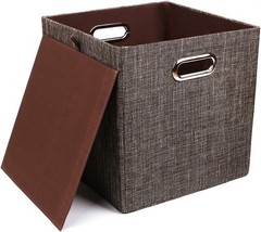 Heavy-duty fabric drawers, 11 x 11 inches, set of 4, brown