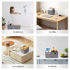 4 Packs Storage Bins with Bamboo Lids – Plastic Storage Containers with Lids …