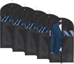 5 Pack 43″ Garment Bags Suit Coat Jacket Covers (Hanging zipper Bags)