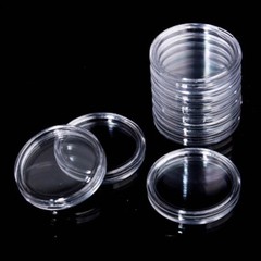 60X Coin Holder Capsules Case 40.6mm Clear for 1 Oz Silver Dollar w/ Storage Box