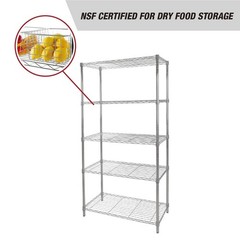 Hyper Tough 5-Tier Wire Storage Shelves, 36″ W x 16″ D x 72″ H, 1750 lb Load