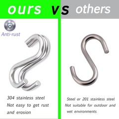 AMZFULY 304 Stainless Steel S Hooks Heavy Duty,Outdoor RustFree Strong Indust…