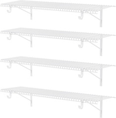 4-Pack Wire Closet Shelving with Triangular Brackets, 150 Lb Capacity | Reinforc