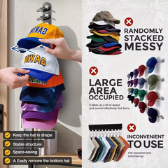 2PCs Hat Rack For Baseball Caps Wall Mount Organizer NEW
