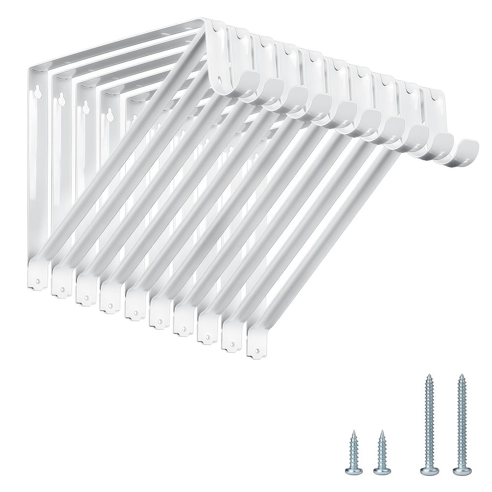 Closet Shelf & Rod Brackets 11 X 9.45 Inch – Heavy Duty Wall Mounted Support