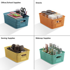 Colorful 10-Pack Plastic Storage Baskets for Home Organization & Space-Saving