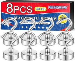 Magnetic Hooks, 25Lbs Strong Heavy Duty Neodymium Magnet Cruise Magnet S-Hooks