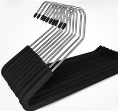 10 Open Ended Slacks Pants Hangers Non Slip Foam Padded Chrome Heavy Duty