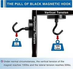 4 Pack 110 Lbs Magnetic Hooks Heavy Duty Neodymium Magnet Hook, Strong Magnetic