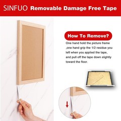 Sinfuo 48 Small Hanging Strips Refill, No Damage Adhesive Strips for Wall Hoo…