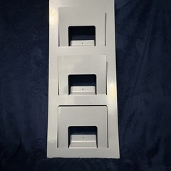 IKEA SKRISSEL Magazine Holder Rack – Silver Gray Metal – Discontinued Retro