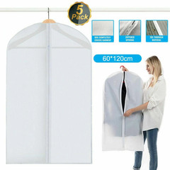 4× Garment Bags Clear Zipper Clothes Cover Closet Storage Bag For Coat Jacket US