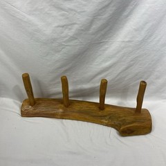 Rustic Live Edge Cedar Coat Hat Rack With Four 6 In Pegs 21.5in Long X6 In Tall