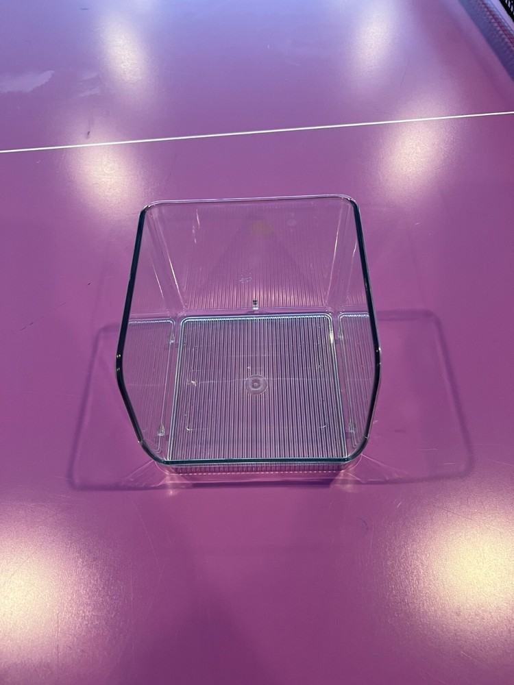 One Piece Clear Plastic Stackable Storage Bins Height 5 / Length 6 / Wide 6