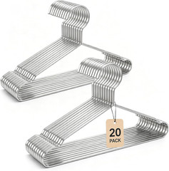 20 Pack Extra Wide Stainless Steel Coats Hangers, 17.7″ Heavy Duty Clothes Hange