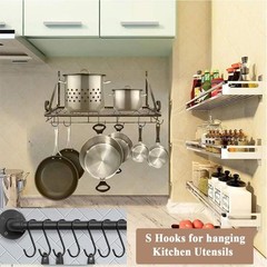 20 Pack Large S Hooks Black Steel S Shaped Hooks 3.7 In Vinyl Coated Heavy Dut