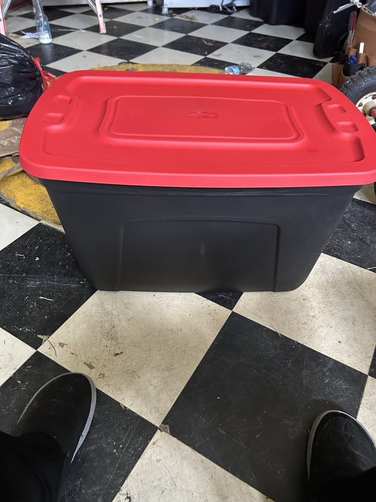 Hyper Tough 27 Gallon Snap Lid Plastic Storage Bin Container pack of 2 Free Ship