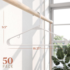 Plastic Hangers 50 Pack White – Clothes Hangers – Makes the Perfect Coat Hanger