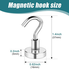 ​32 Pack Magnetic Hooks Heavy Duty 25 lbs Strong Magnets Hooks – Multipurpose