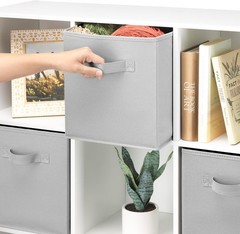 Collapsible Cubes – 10.5 x 10.5 x 11 inches – Gray – Set of 4