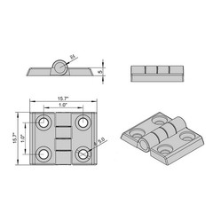 4 PCS 1010 Hinge 10 Series Aluminum Extrusion Slot Door Hinge Fits 1×1 Inch