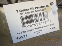 3 – Tablecraft 10537 Rectangular Serving Basket – 9L X 6W X 2 1/2H, Metal, Black