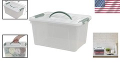 Plastic Storage Box 14 Quart with Transparent Design Great for Home Organization