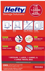 Hefty Shrink Pak – 1 Medium, 1 Large, 1 Jumbo, 1 Large Travel Bag