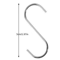 10PCS Stainless Steel S Hooks Heavy Duty Kitchen Bathroom Hanging Hooks