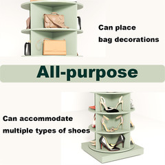 Modern 6 Tier Rotating Shoe Rack Tower 360° Spinning Shoe Display Carousel