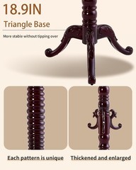 Solid Wood Freestanding Coat Rack Stand 14 Hooks Vintage Heavy Duty Entryway Jac