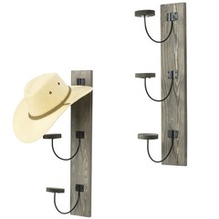 2 Pcs Wall-Mounted Hat Rack – Cowboy Hat Organizer, Cap & Coat Hanger, Vintage G