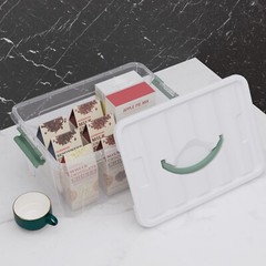 Kekow 14 Quart Latching Storage Box, Stackable Storage Bin with Lid, 8 Pack