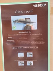 Allen + Roth Ventilated Shelf Kit 16″ x 48″ (Antique gray) 100% Solid Wood