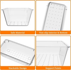 32PCS Clear Drawer Organizer Set Storage Bins Kitchen Bathroom Makeup Jewelry
