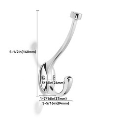 The 5 Pack 51/2 inch Polished Chrome Coat Hook zinc Alloy mudroom Hooks is Su…